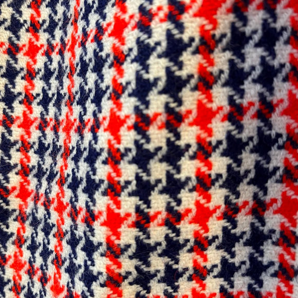 Vintage 1960s Mod Wool Dress Junior 9 Red Houndstooth The Young Look - Picture 10 of 16
